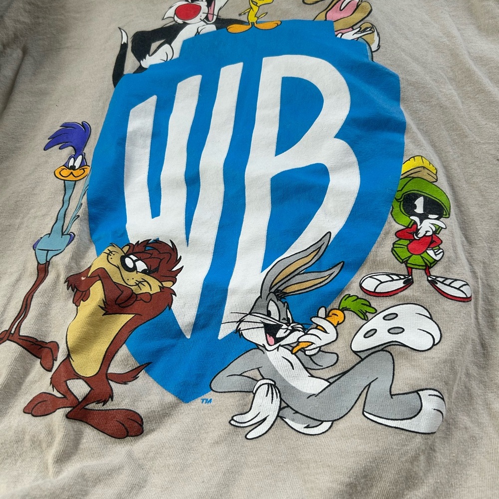 Vintage Warner Bros Blue and Gray Cartoon Character Tee
